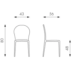 Wohnen Design Kunststoffstuhl für Garten Zajan in Türkis (4er Set)