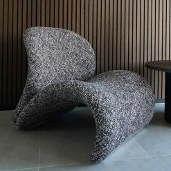 Wohnen Design Loungesessel in Dunkelbraun meliert - Sacalobra