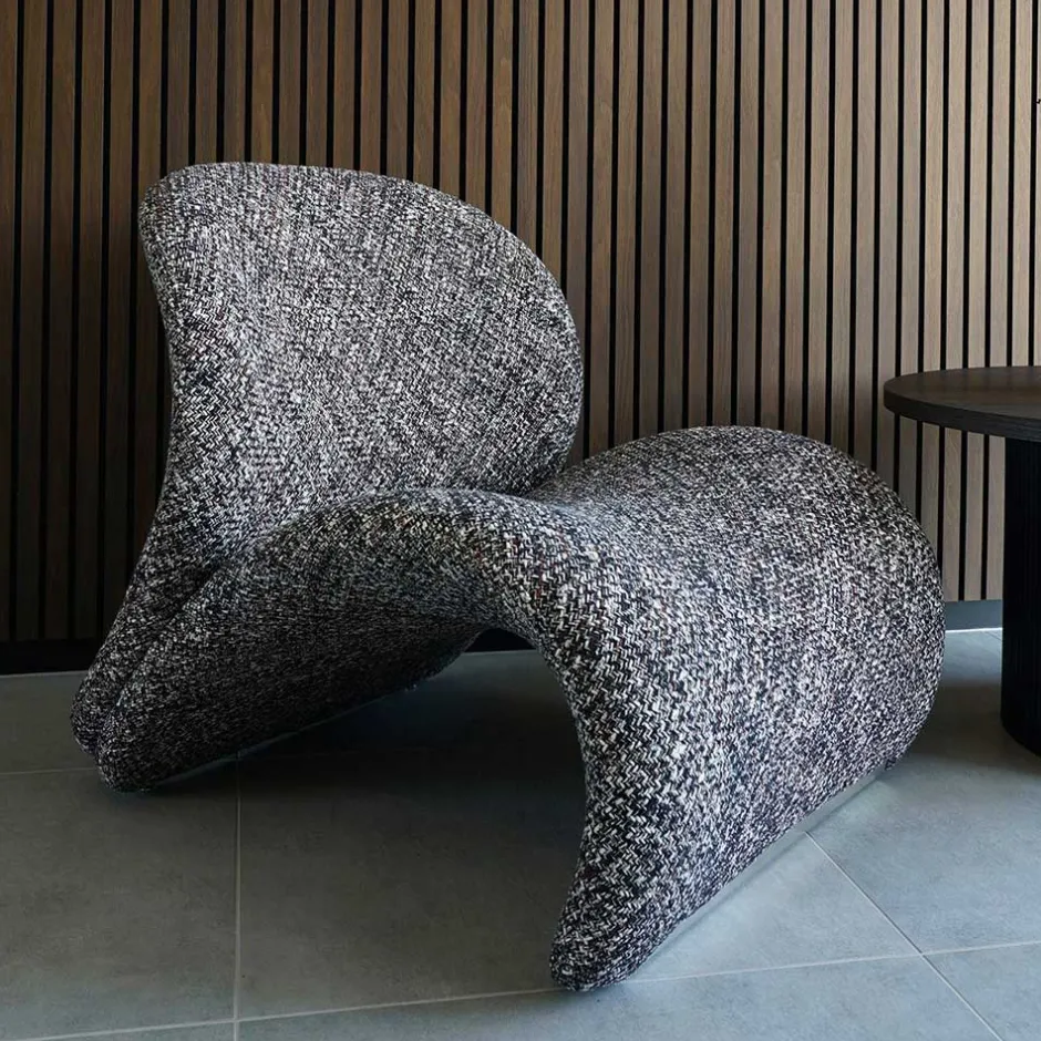 Wohnen Design Loungesessel in Dunkelbraun meliert - Sacalobra