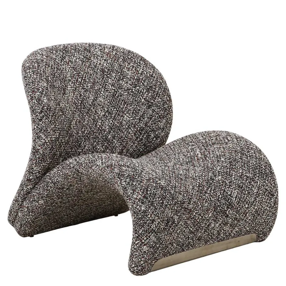 Wohnen Design Loungesessel in Dunkelbraun meliert - Sacalobra