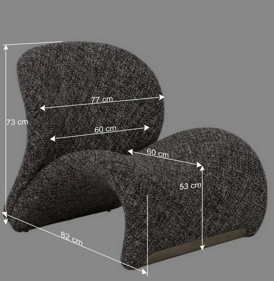 Wohnen Design Loungesessel in Dunkelbraun meliert - Sacalobra