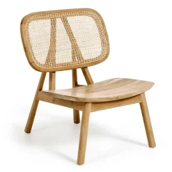 Wohnen Design Loungestuhl aus Rattan & Teak - Plataya