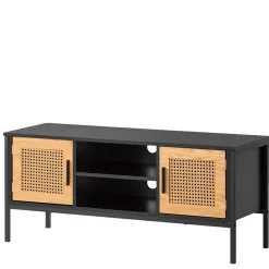 Wohnen Design Lowboard in Schwarz und Natur - Around