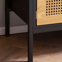 Wohnen Design Lowboard in Schwarz und Natur - Around