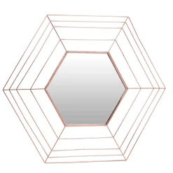 Wohnen Design Metall Spiegel in Kupferfarben - Monika