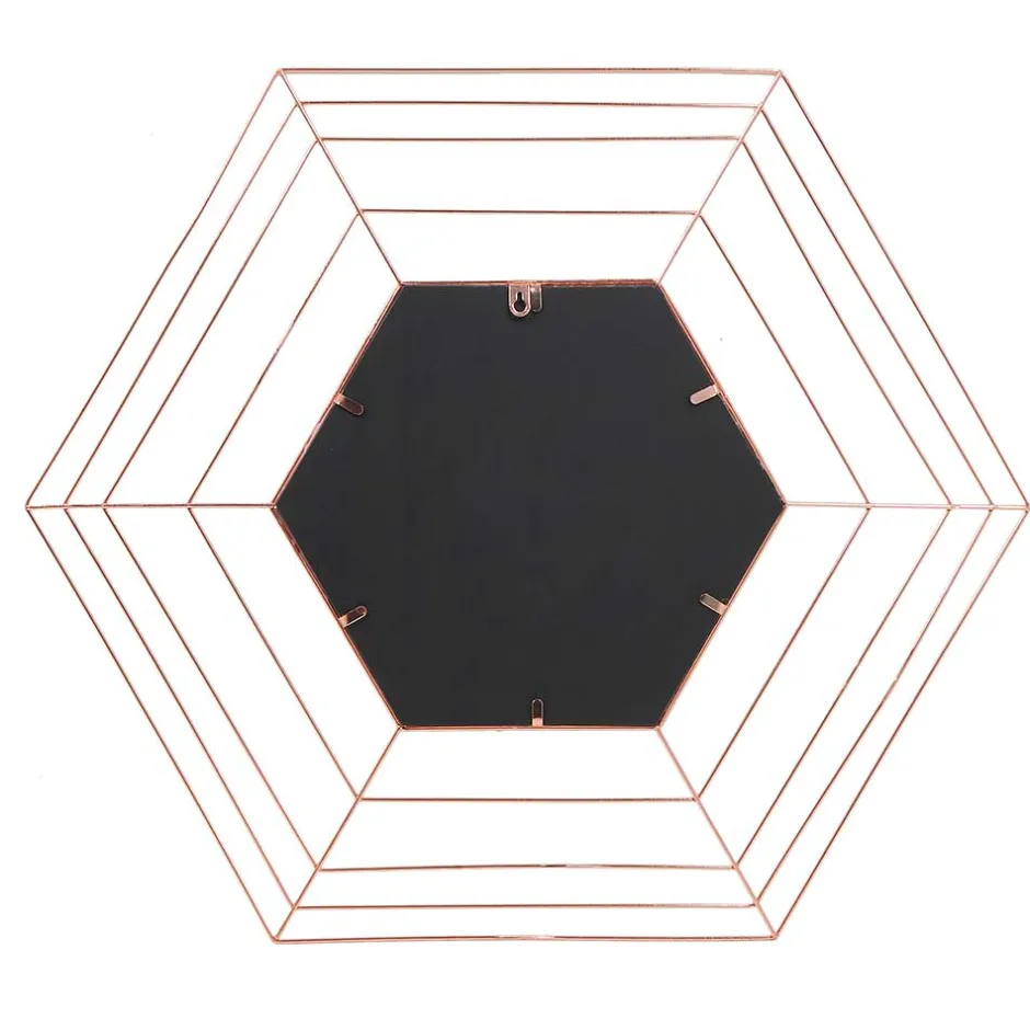 Wohnen Design Metall Spiegel in Kupferfarben - Monika