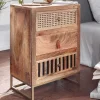 Wohnen Design Nachtkommode aus Holz & Rattan - Kanados