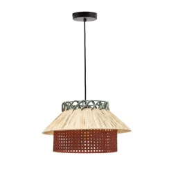 Wohnen Design Pendelleuchte aus Raffia Bast Geflecht - Endjos