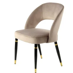 Design Polsterstühle in Taupe Samt - Vannah (2er Set)^Wohnen Online