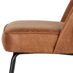 Wohnen Design Recyclingleder Stuhl in Braun - Kegadamo (2er Set)