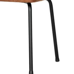 Wohnen Design Recyclingleder Stuhl in Braun - Kegadamo (2er Set)