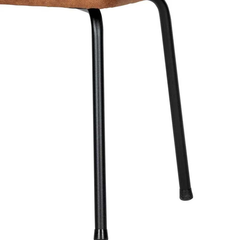 Wohnen Design Recyclingleder Stuhl in Braun - Kegadamo (2er Set)