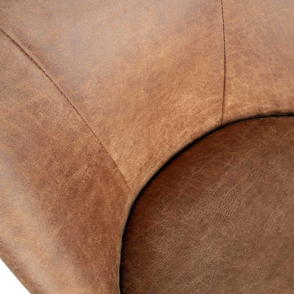 Wohnen Design Recyclingleder Stuhl in Braun - Kegadamo (2er Set)