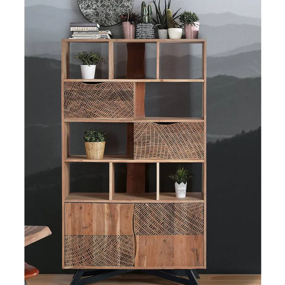 Wohnen Design Regal mit Türen und Schubladen - Merlan