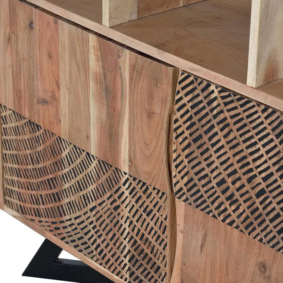 Wohnen Design Regal mit Türen und Schubladen - Merlan