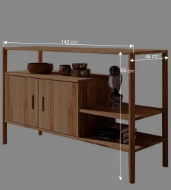 Wohnen Design Regal mit zwei Fächern & Türen - Indrya