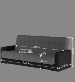 Wohnen Design Schlafcouch mit Bonell Federkern - Forjan