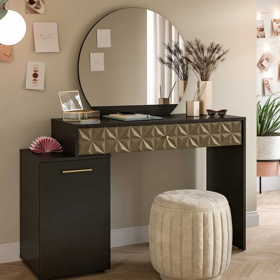 Design Schminktisch in Schwarz und Gold - Madrilena^Wohnen Hot