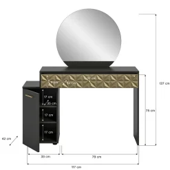 Design Schminktisch in Schwarz und Gold - Madrilena^Wohnen Hot