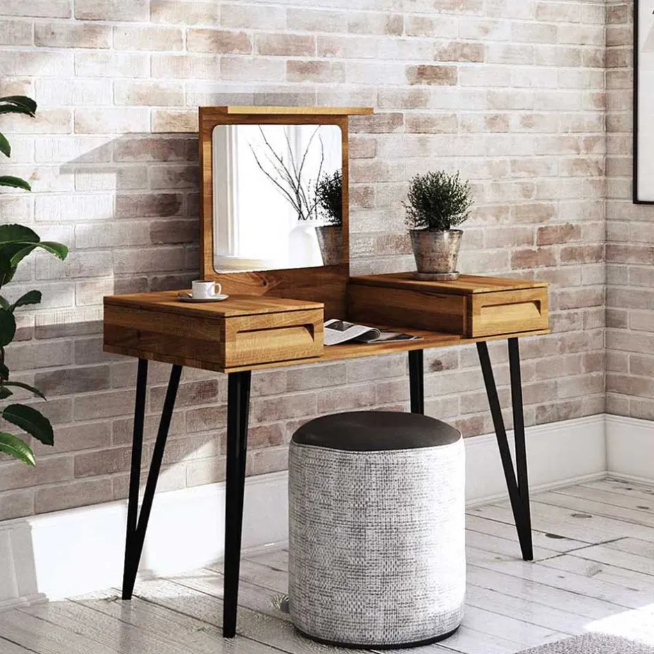 Wohnen Design Schminktisch mit Spiegel klappbar - Mandirov