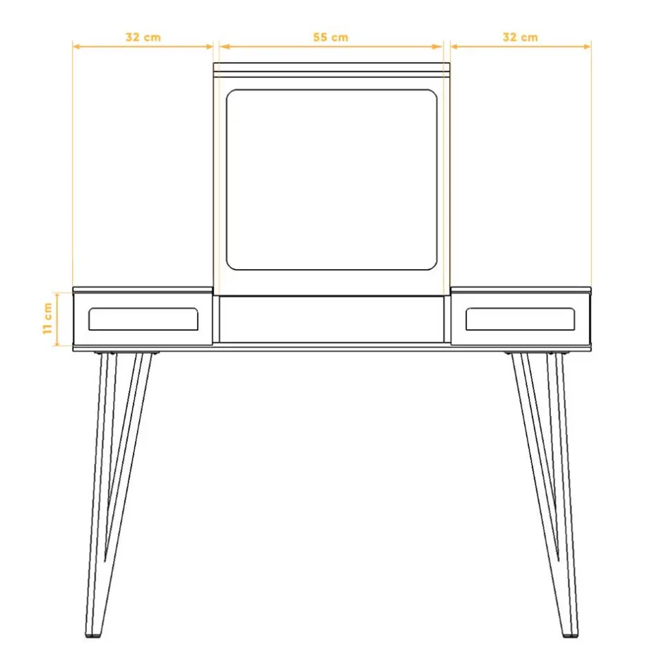 Wohnen Design Schminktisch mit Spiegel klappbar - Mandirov