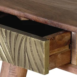 Kinder Wohnen Design Schreibtisch aus Mangoholz und Metall - Filurina