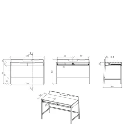 Kinder Wohnen Design Schreibtisch aus Massivholz Wildeiche - Laida