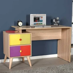 Design Schreibtisch in Sonoma-Eiche & Bunt - Reddnas^Wohnen New