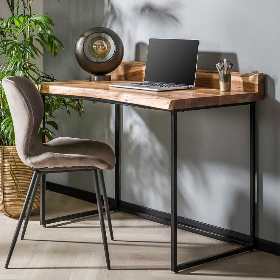 Wohnen Design Schreibtisch mit Naturkanten aus Akazie - Ilmany