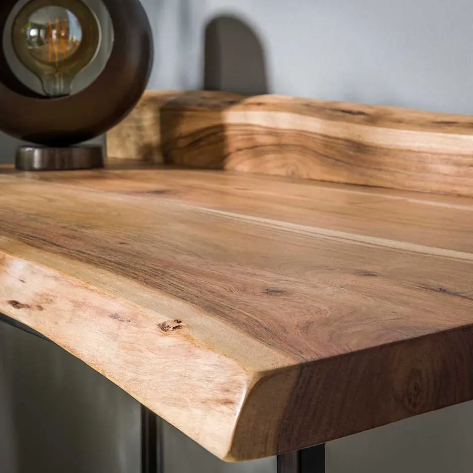 Wohnen Design Schreibtisch mit Naturkanten aus Akazie - Ilmany