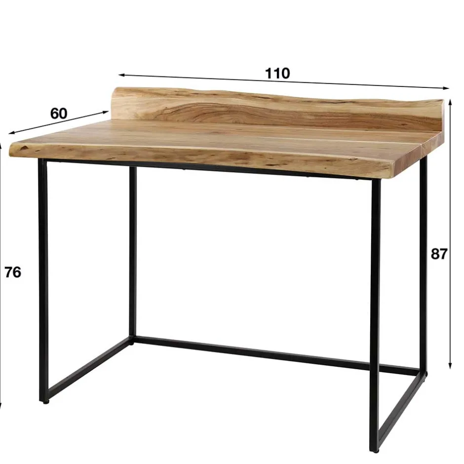 Wohnen Design Schreibtisch mit Naturkanten aus Akazie - Ilmany