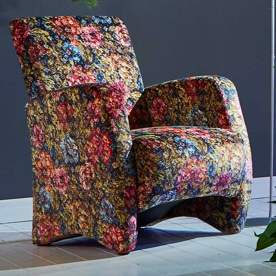 Design Sessel mit Blumen Stoff bunt - Blumea^Wohnen Online