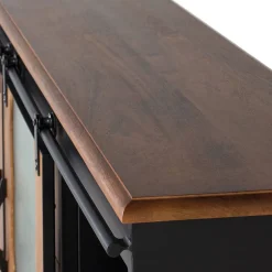 Wohnen Design Sideboard aus Mangoholz und Metall - Aglia