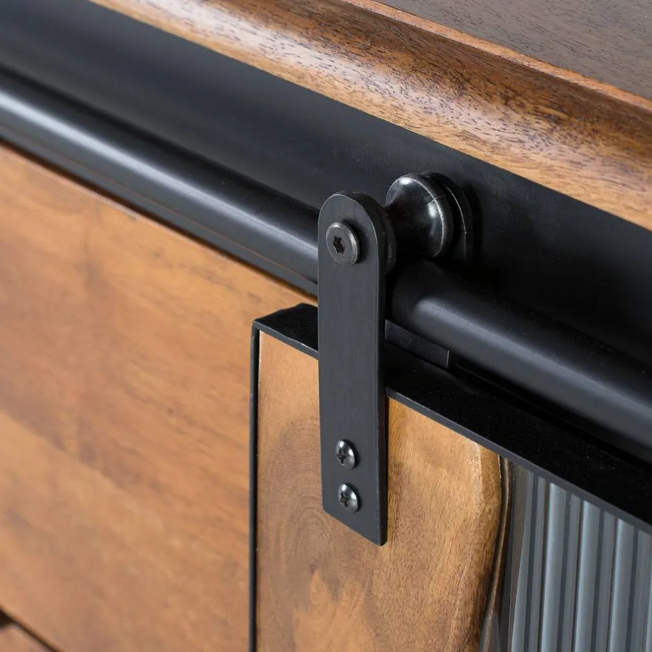 Wohnen Design Sideboard aus Mangoholz und Metall - Aglia