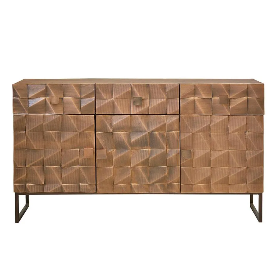 Wohnen Design Sideboard in Bronze und Mango Natur - Bensez