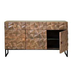 Wohnen Design Sideboard in Bronze und Mango Natur - Bensez
