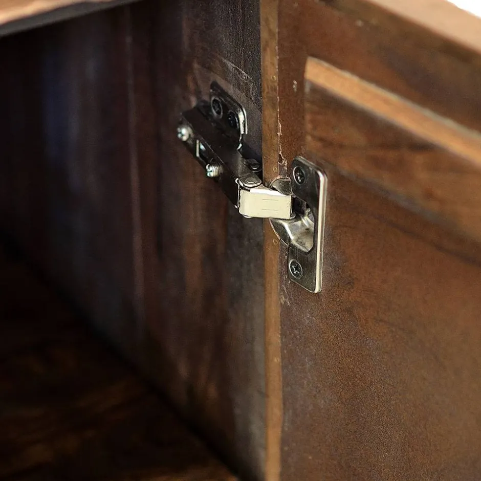 Wohnen Design Sideboard in Bronze und Mango Natur - Bensez