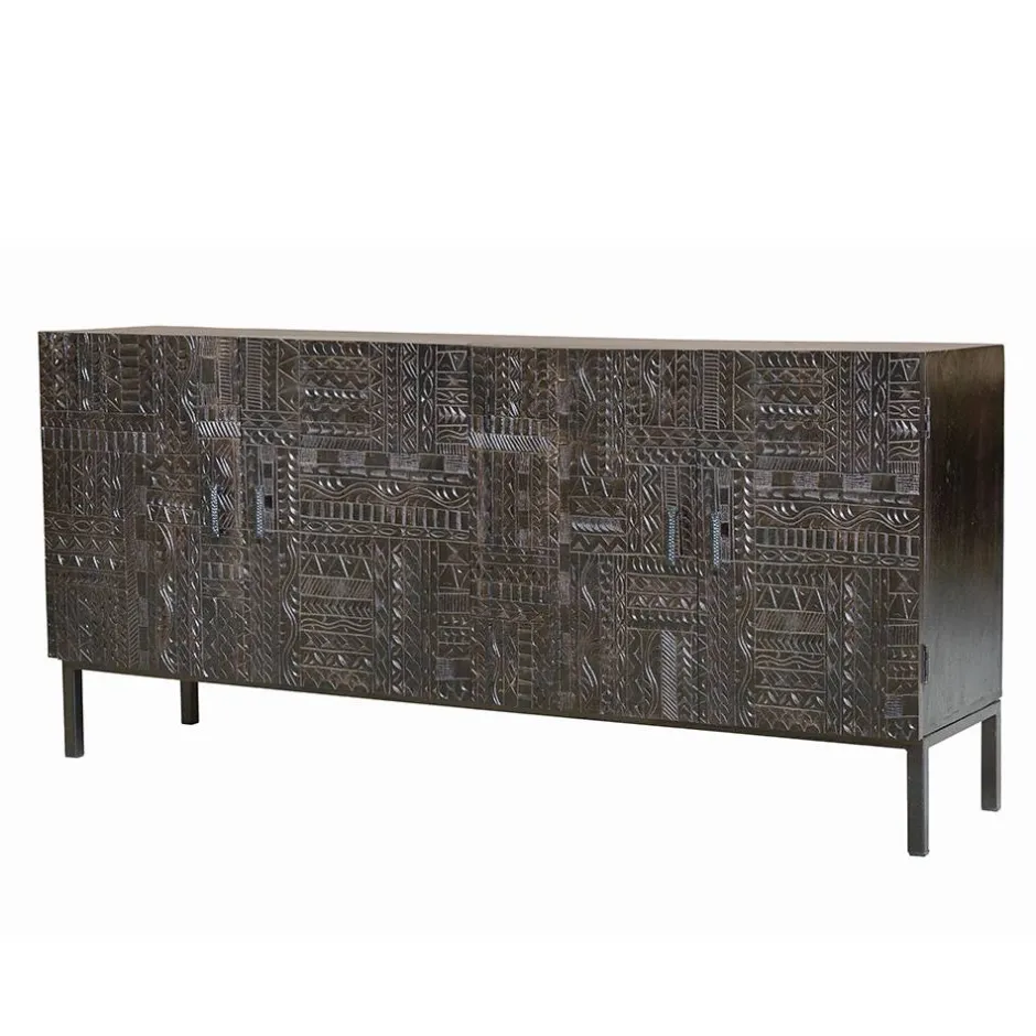 Wohnen Design Sideboard in Walnuss Braun - Solu