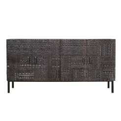 Wohnen Design Sideboard in Walnuss Braun - Solu