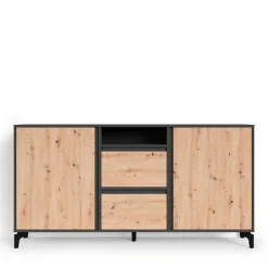 Wohnen Design Sideboard in Wildeiche NB & Anthrazit - Kiss