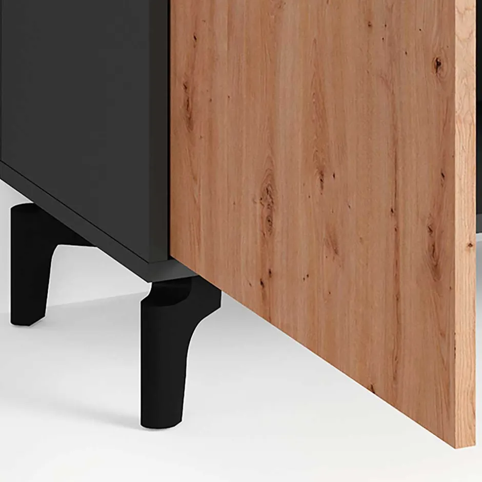Wohnen Design Sideboard in Wildeiche NB & Anthrazit - Kiss