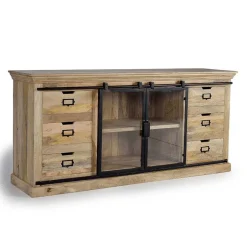 Design Sideboard mit Glas Schiebetüren - Draschna^Wohnen Discount
