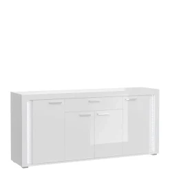 Design Sideboard mit LED in Weiß Hochglanz - Gomata^Wohnen New