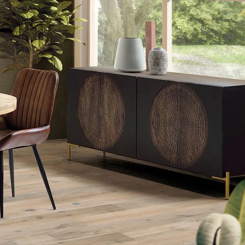 Design Sideboard mit Mandala Schnitzerei - Synessa^Wohnen Online