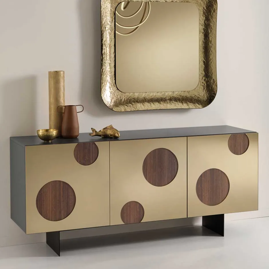 Design Sideboard mit Spiegelglas in Bronze - Fino^Wohnen Outlet