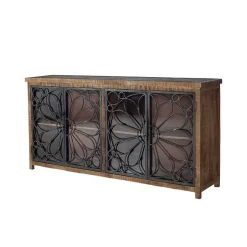 Wohnen Design Sideboard mit vier Glas Metalltüren - Everton