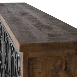 Wohnen Design Sideboard mit vier Glas Metalltüren - Everton