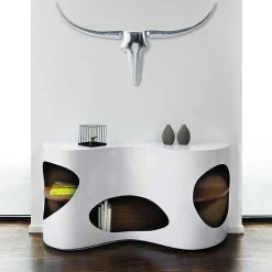 Wohnen Design Sideboard Regal in Weiß Hochglanz - Scarula