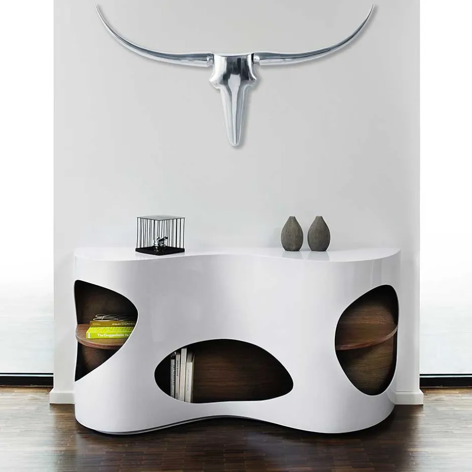 Wohnen Design Sideboard Regal in Weiß Hochglanz - Scarula