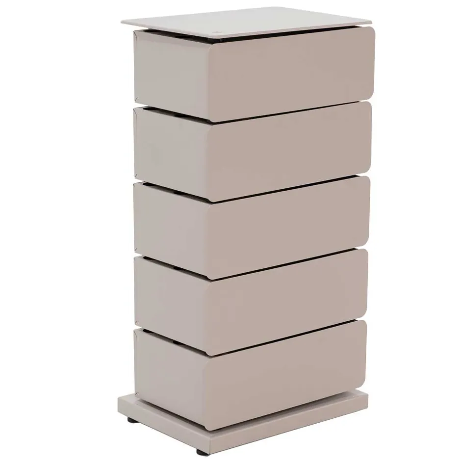 Wohnen Design Stahlkommode in Taupe - Gioja